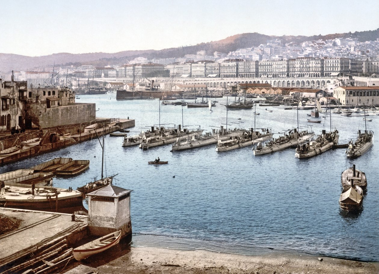 アドミラルティ、パブからアルジェ港の眺め。 1900 作： フランスの写真家