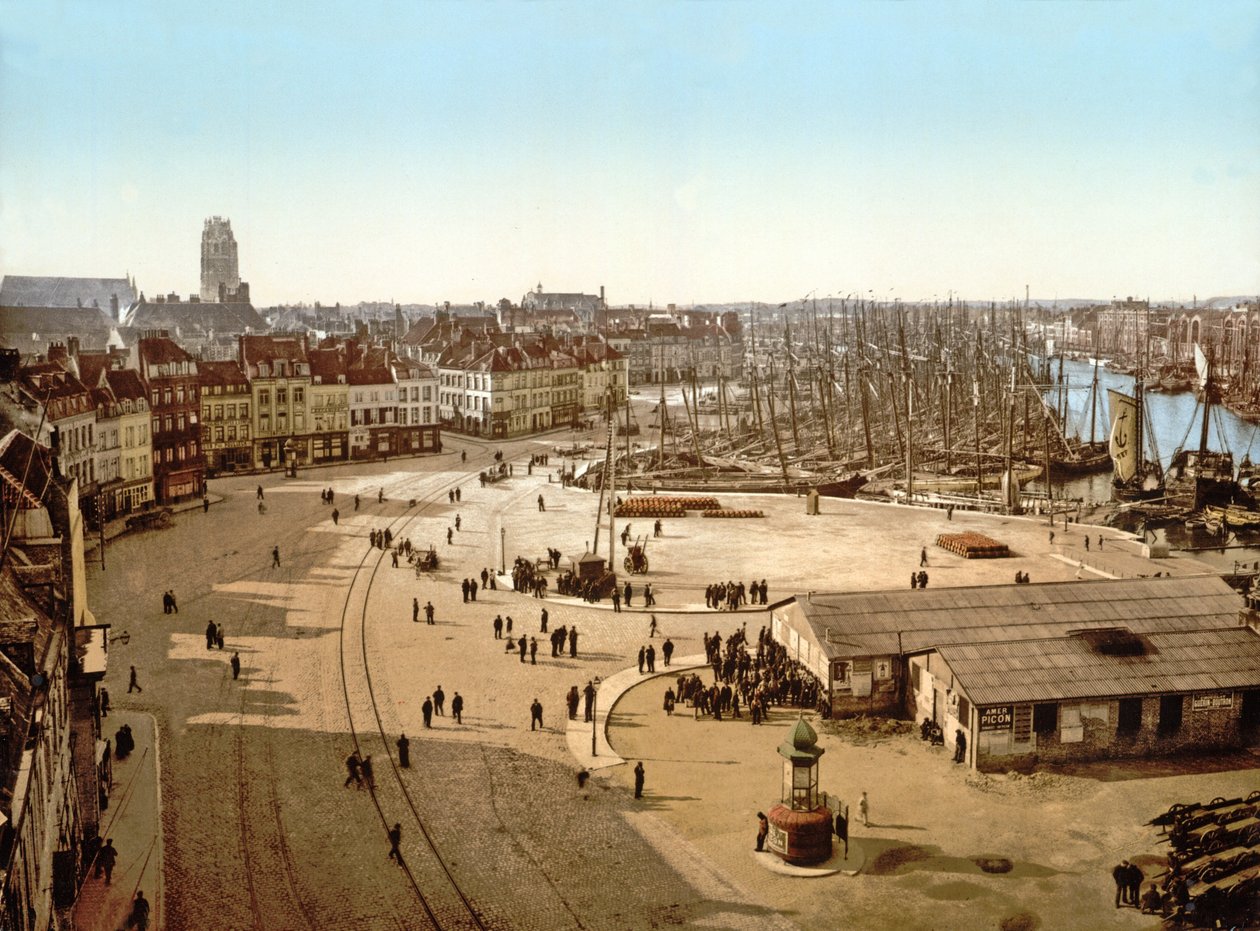 ダンケルク港の眺め、1890〜1900年 作： フランスの写真家