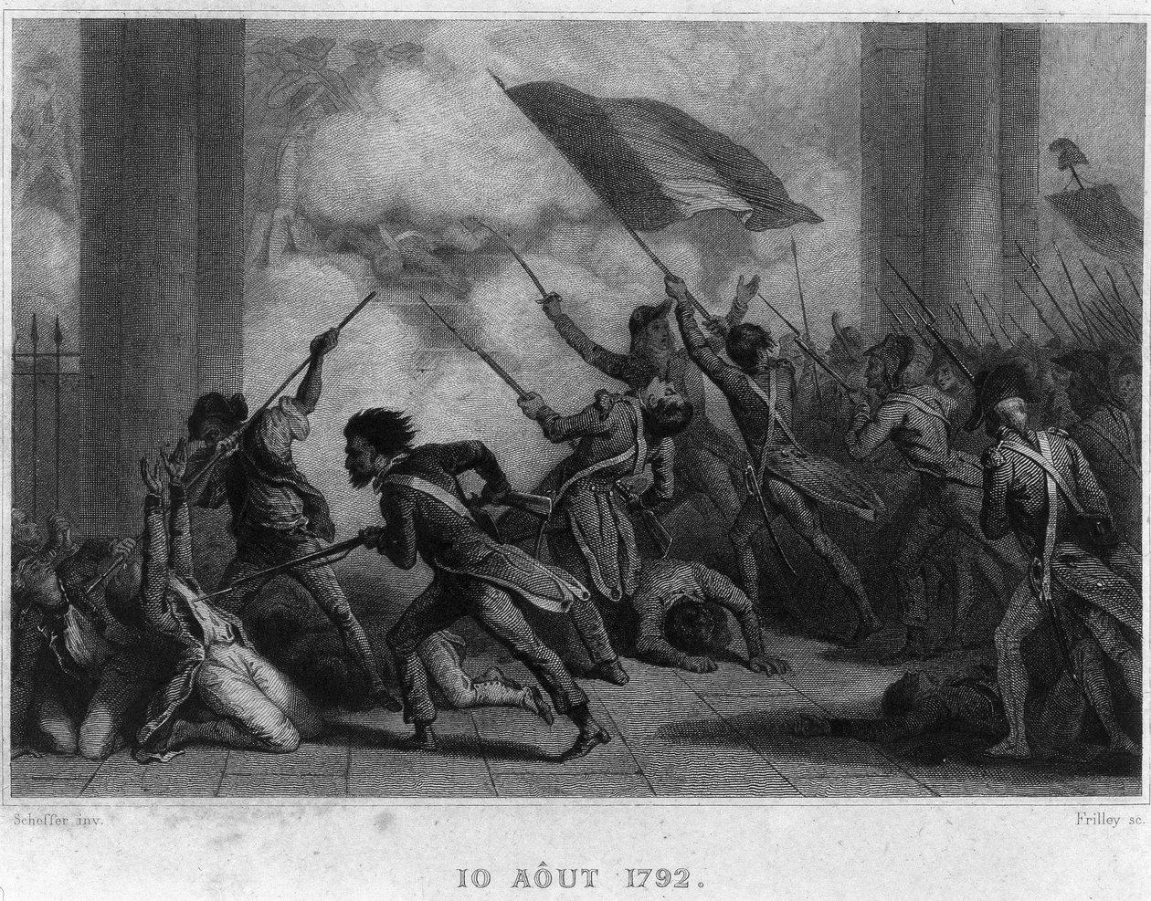 1792年8月10日（Chute de royauté）-ティエールの「フランス革命」に掲載。19世紀 作： フランス語学校