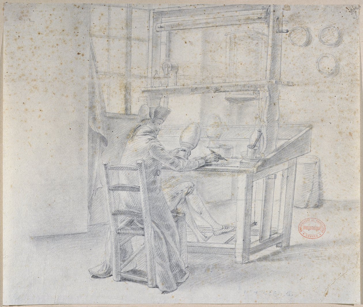 セーヴル工場の磁器画家、1780年頃 作： フランス語学校