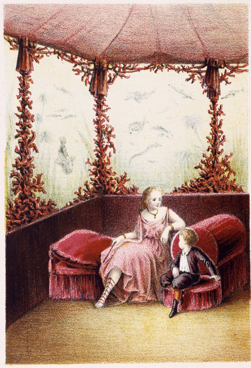 少年と話す女性-H.ド・ラ・ブランシェールの「海の底への旅」の中で。Paris, ed.Jouvet et Cie, sd.1880.(ダブル02940) 作： フランス語学校