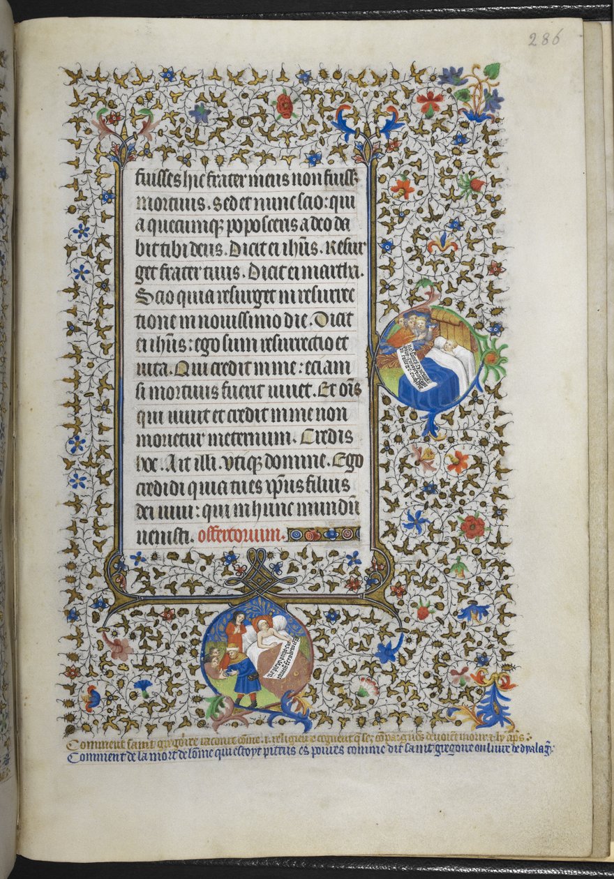 Add Ms 18850 f.286r Book of Hours (The Bedford Hours) c.1410-30 (ベラムにインク、カラー、ゴールド) 作： フランス語学校