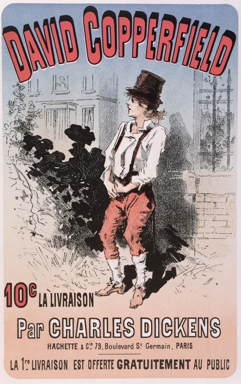 チャールズディケンズによるDavid Copperfieldの広告、1884年 作： フランス語学校