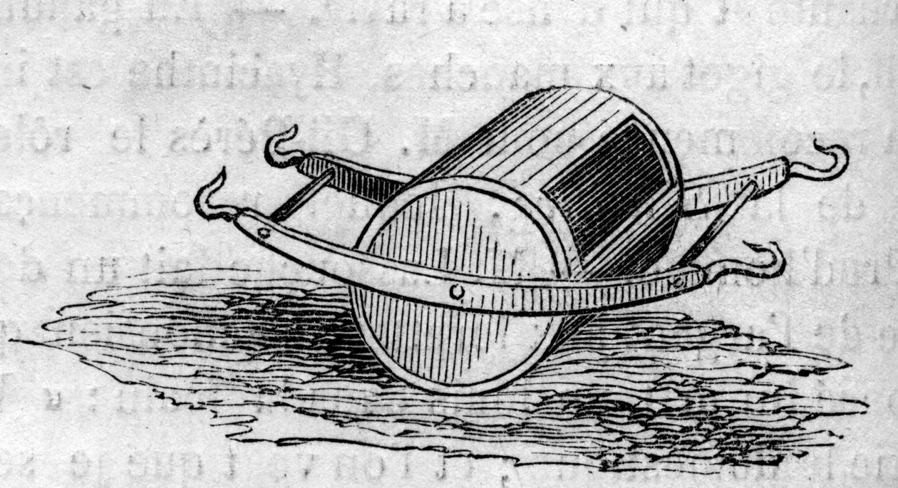 農業機械：1860年のパリ農業競技会で発表された流通式肥料ドア。1860年7月28日付 "Le Monde Illustré "172号に掲載された図版。 作： フランス語学校