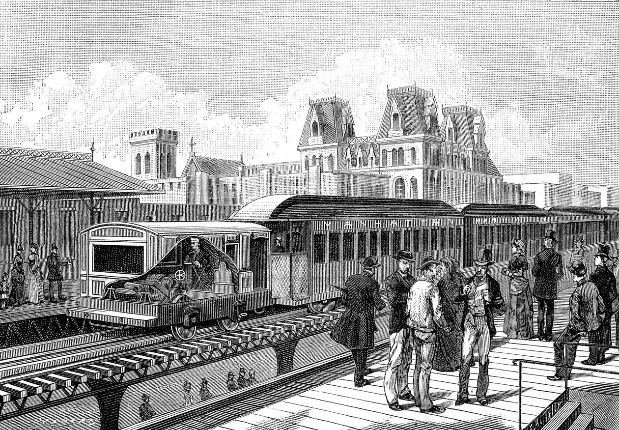 1885年、エア・メトロ（電気）がニューヨークへ 作： フランス語学校