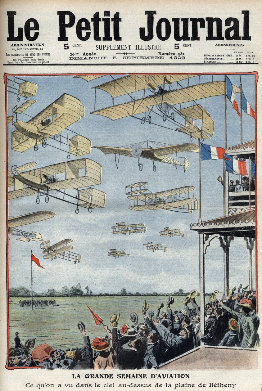 フランスのベセニーで開催された航空ショー フランスの新聞「Le Petit Journal」のイラスト - Meeting d