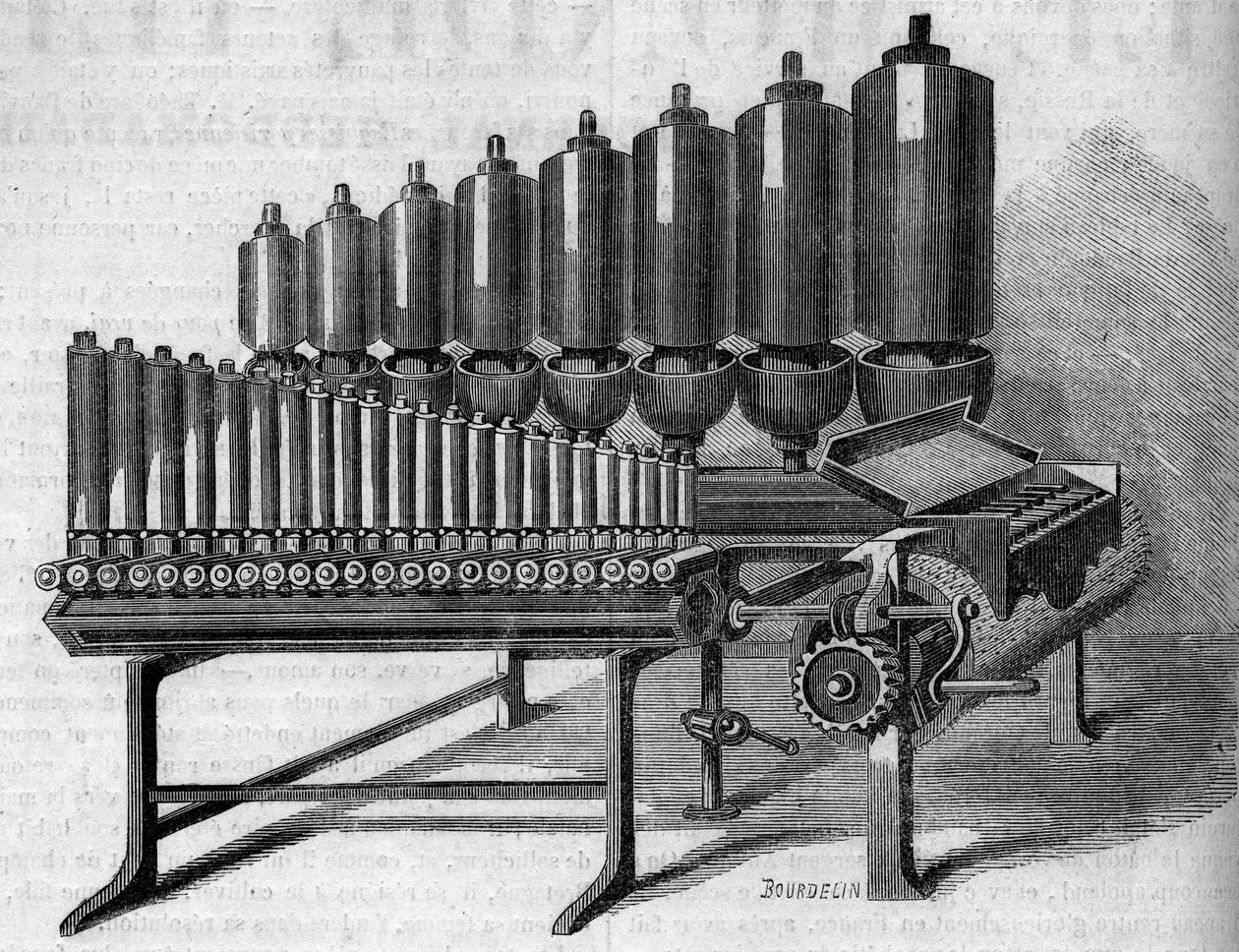 アメリカの蒸気機関車。1860年1月28日付「Le Monde Illustré」146号に掲載された図版。 作： フランス語学校