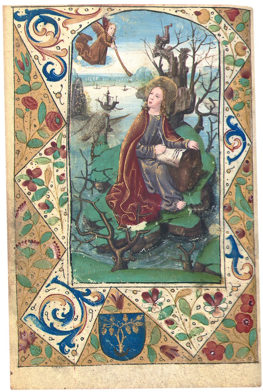 荒野のマグダラのマリアに現れる天使、時祷書、ローマの使用からのイラスト 作： フランス語学校