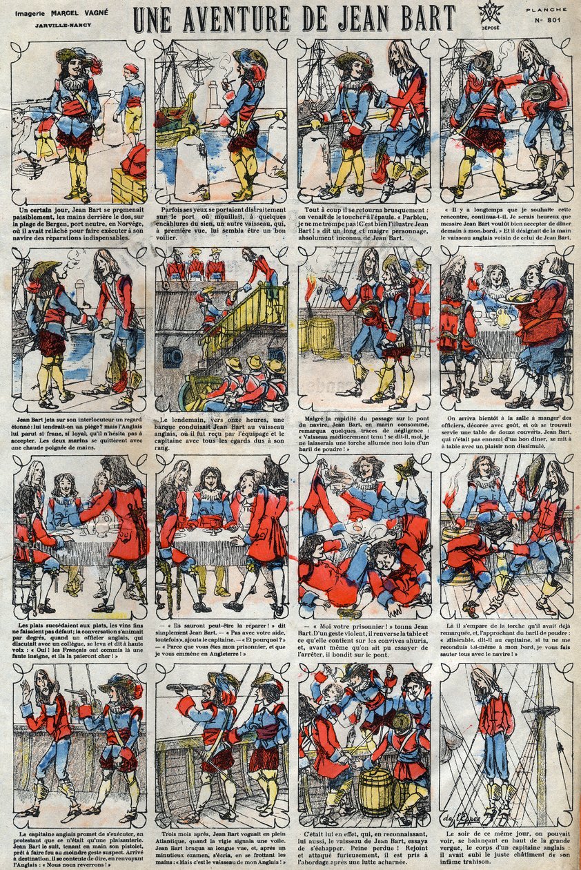 フランスの私掠船ジャン・バルト（1650 - 1702）の冒険。19世紀末のエピナル・イメージング。 作： フランス語学校