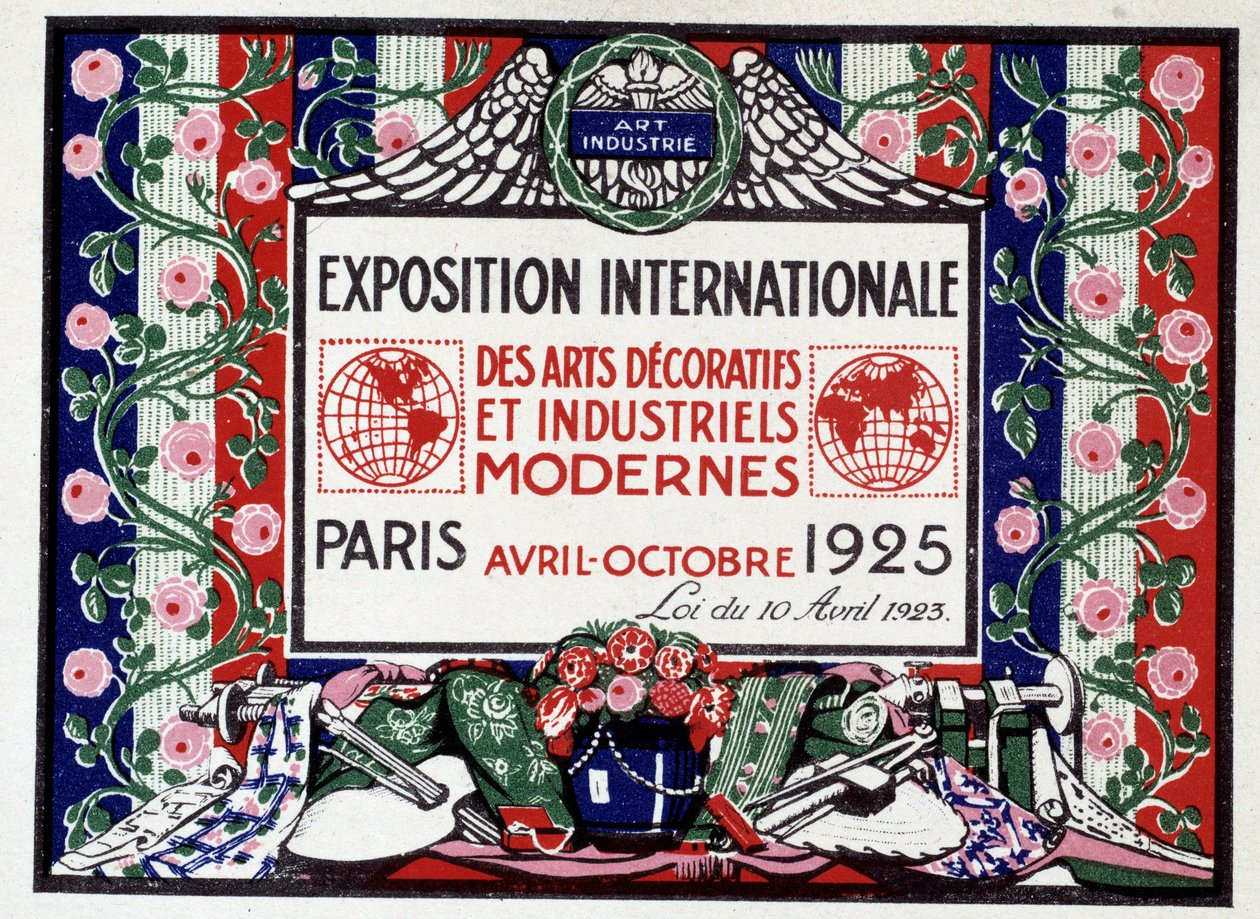 国際近代装飾工芸展の匿名ポスター 作： フランス語学校