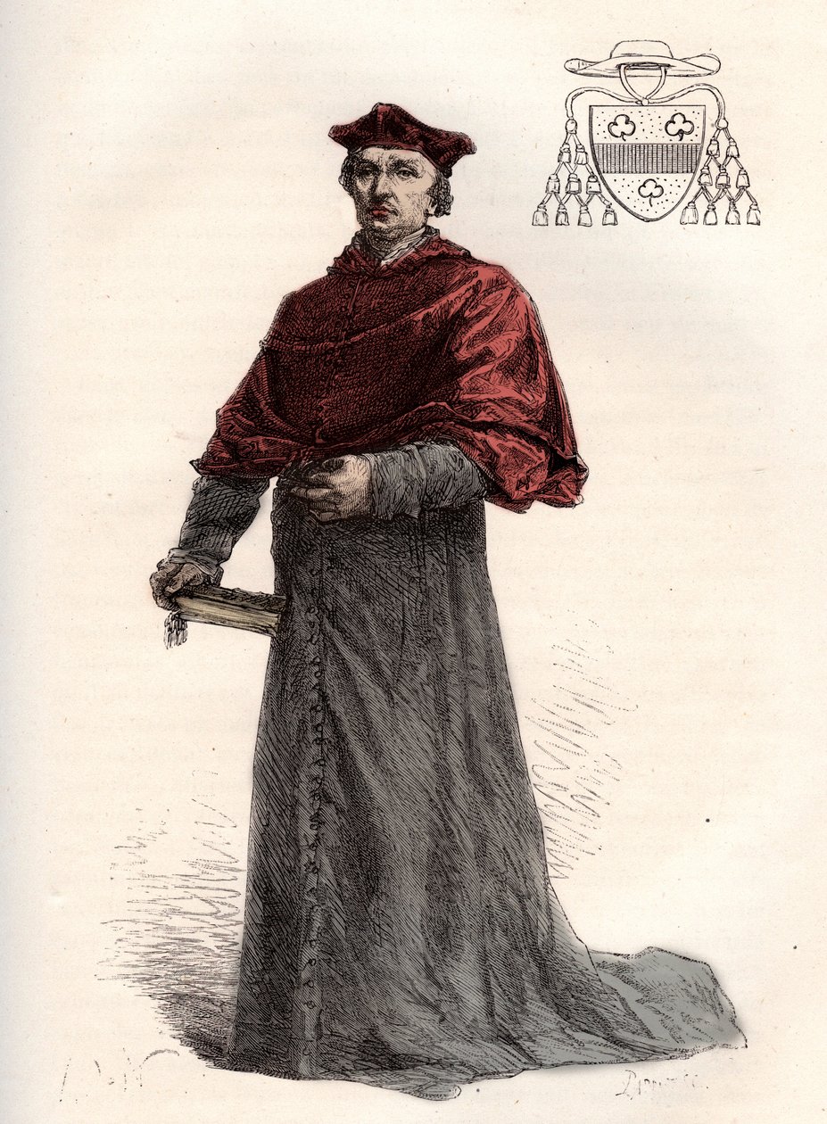 Antoine Duprat, cardinal legat francais (1463-1535) - Cardinal Antoine Duprat (1463-1535) - engraving from "L
