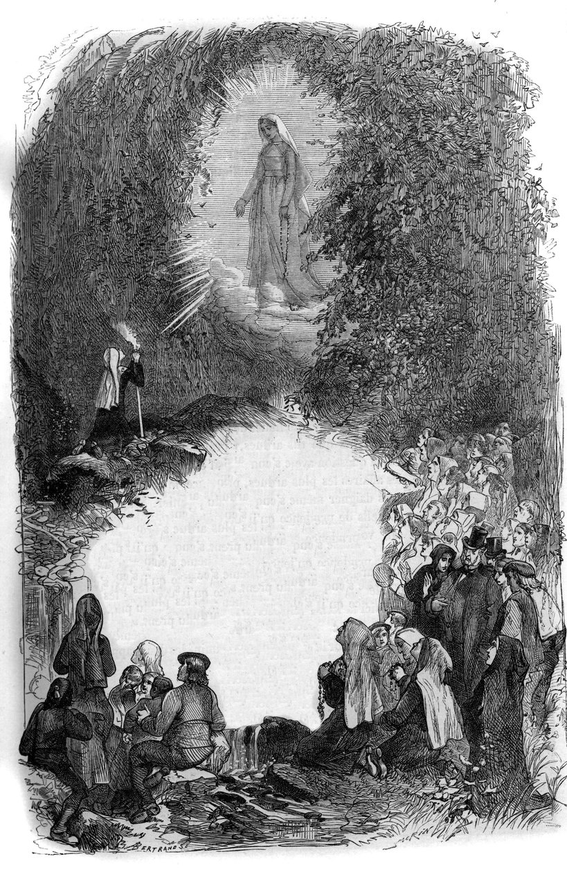 オート・ピレネー地方のルルドの洞窟でのベルナデット・スビロー（1844-1879）への聖母マリアの出現 (65) 作： フランス語学校