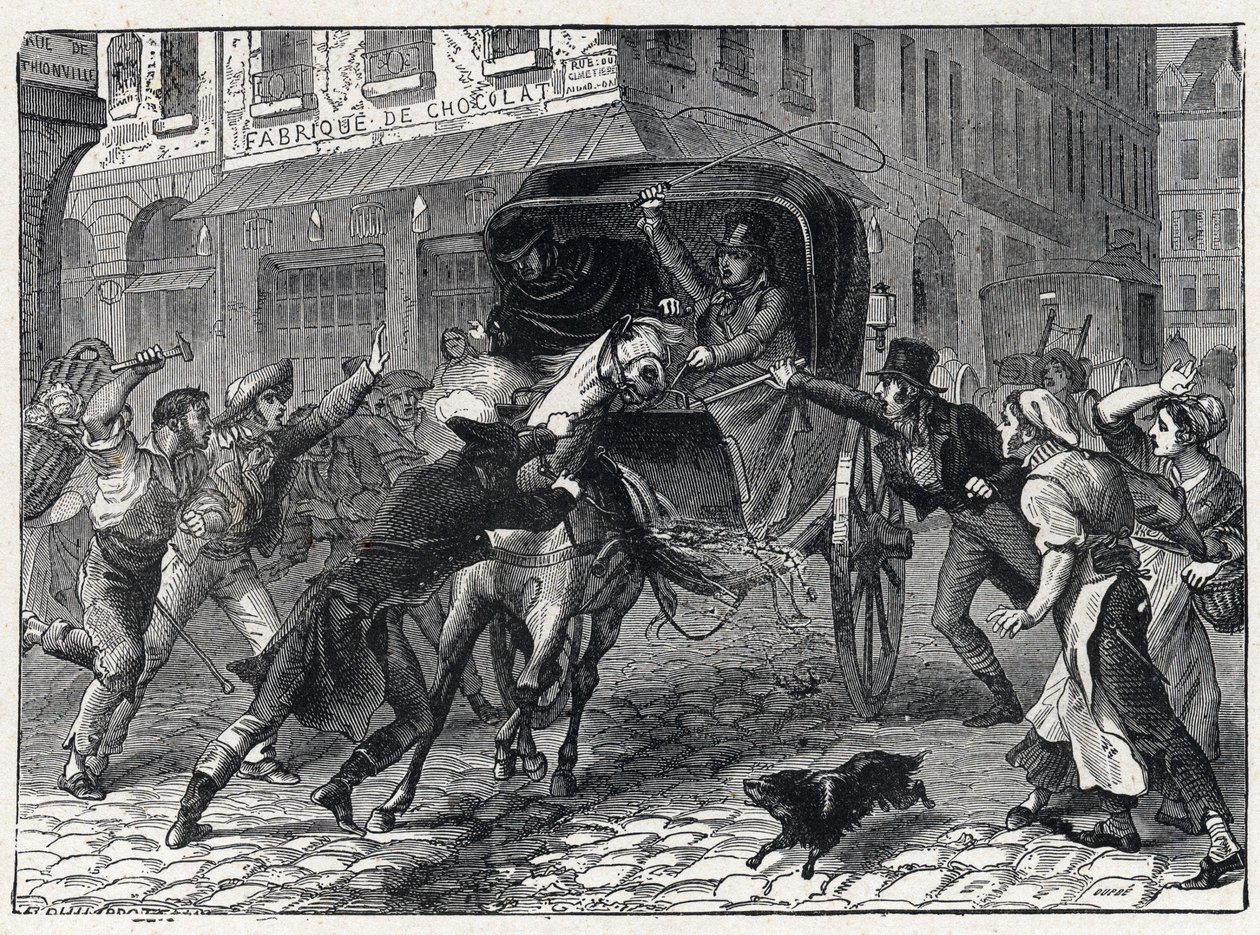 ヴァンデ戦争の主席シュアンであったジョルジュ・カドゥダル（1771-1804）の逮捕（3月9日 作： フランス語学校