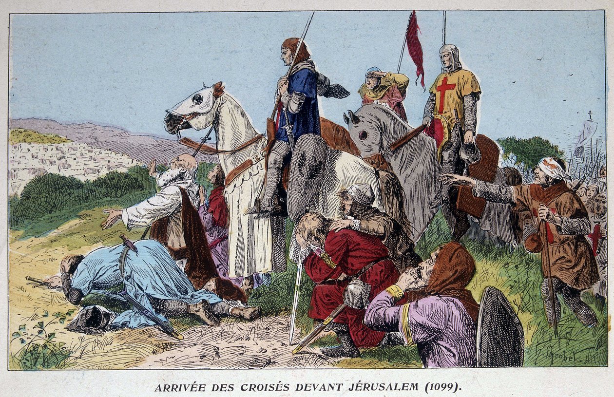 エルサレム前の十字軍到着（1099年） 作： フランス語学校