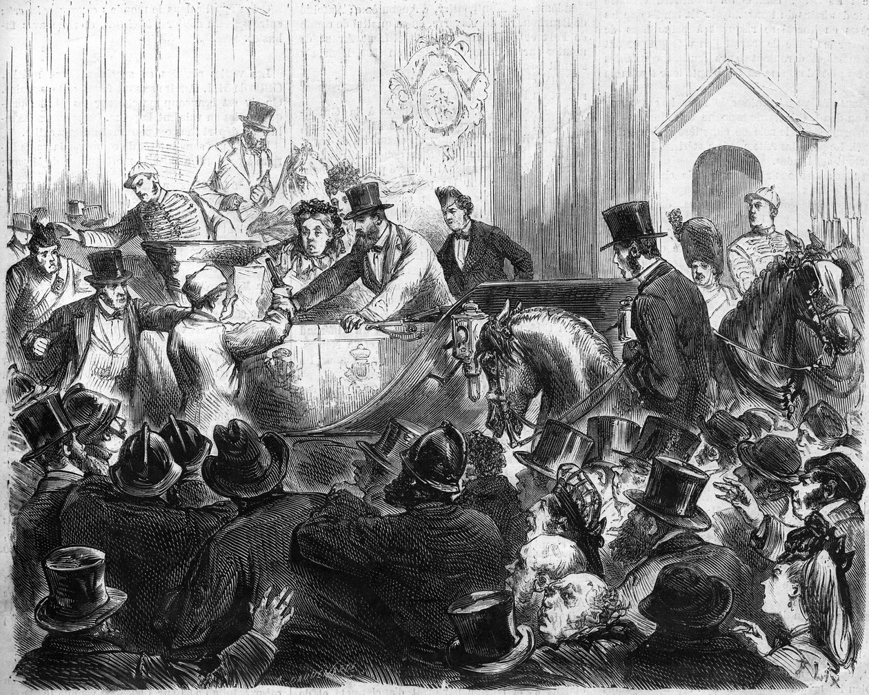 イギリス女王ヴィクトリア（1819-1901）への攻撃 作： フランス語学校