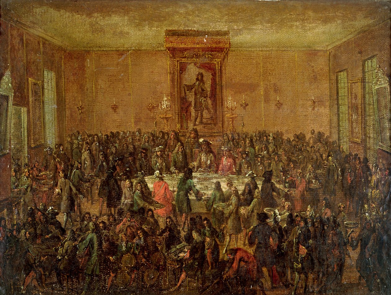 1680年頃にホテルドヴィルの軍団からルイ14世（1638〜1715年）に贈られた宴会 作： フランス語学校