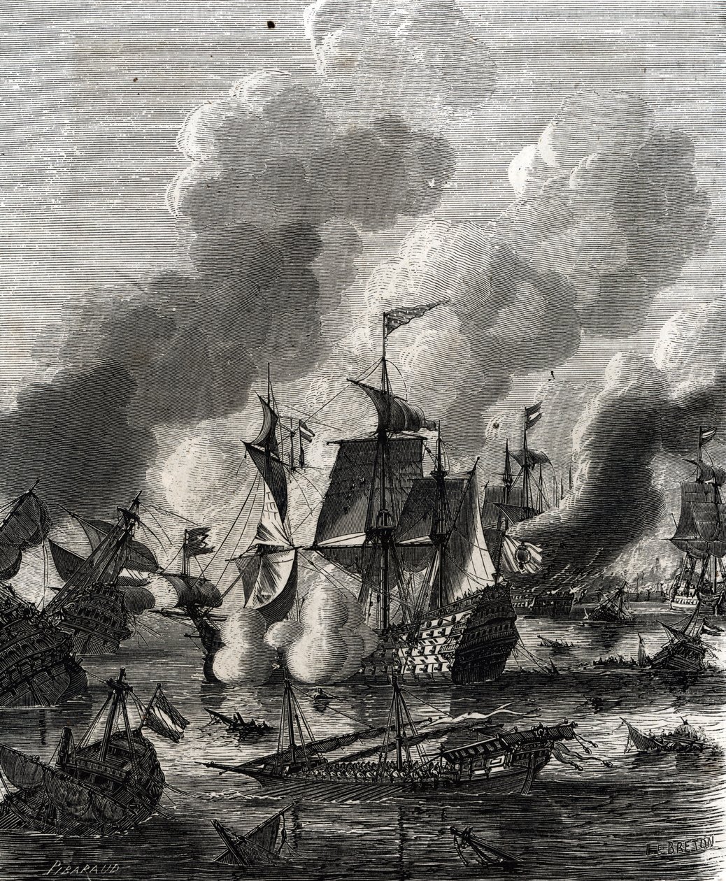 ラゴスの戦いは、1693年6月27日に行われた九年戦争中の海戦である（図版 作： フランス語学校