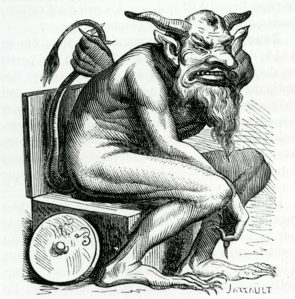 ベルフェゴール、ジャックアルビンサイモンコリンドプランシー作「Dictionnaire Infernal」のイラスト、1863 作： フランス語学校