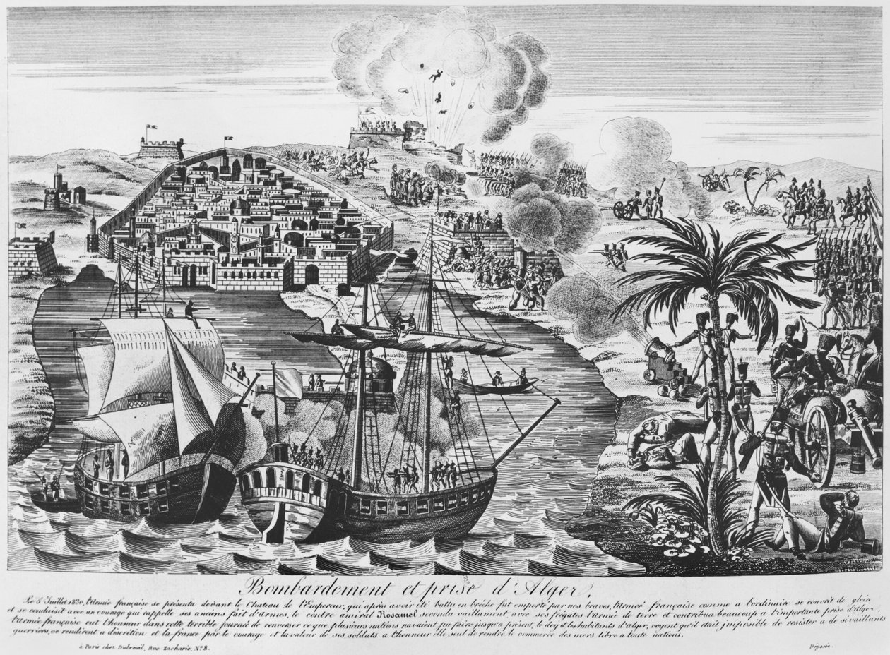 1830年7月5日、1830年の砲撃とアルジェの占領 作： フランス語学校