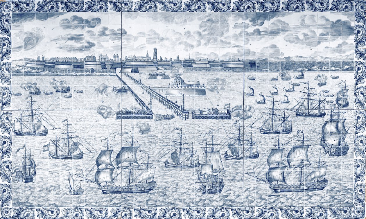 1695年8月11日のダンケルク砲撃（セラミック） 作： フランス語学校