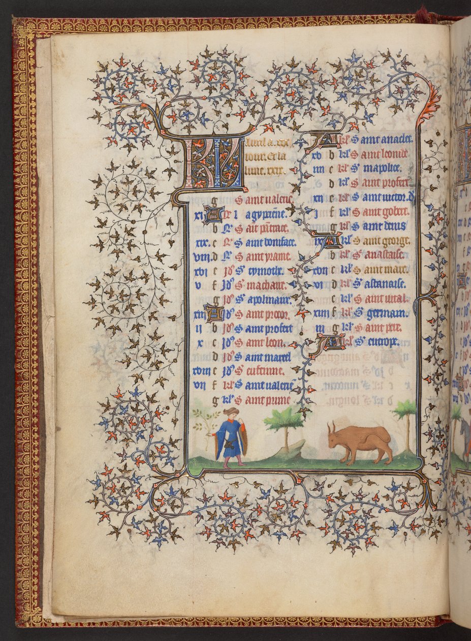 Book of Hours、追加 MS 32454 f.3v、フランス 作： フランス語学校