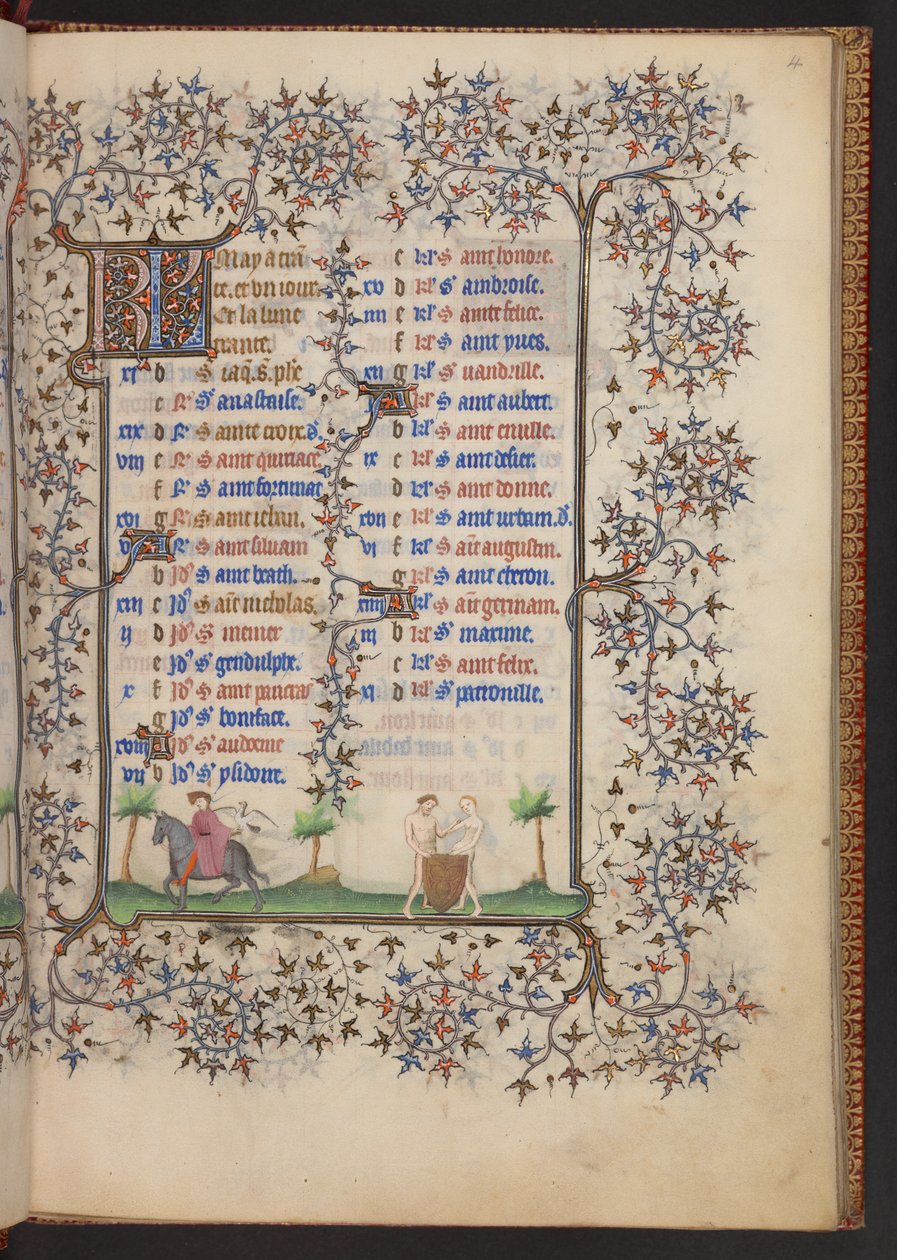 Book of Hours、追加 MS 32454 f.4r、フランス 作： フランス語学校