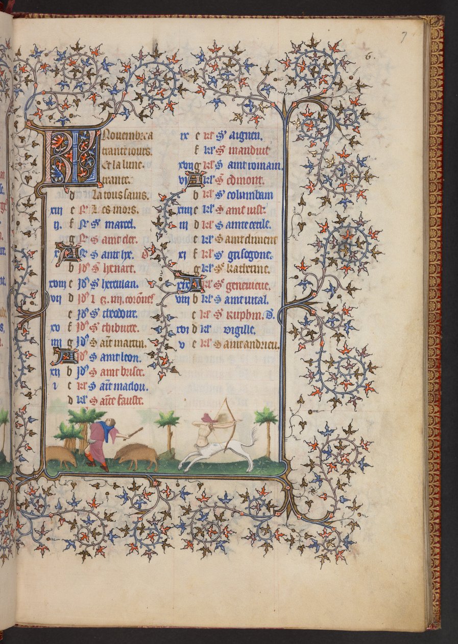 Book of Hours、追加 MS 32454 f.7r、フランス 作： フランス語学校
