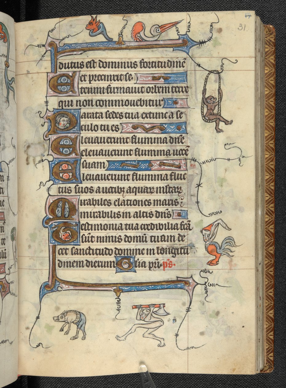時祷書、聖オメル使用、Add MS 36684, f.31r, c.1318-25 (ヴェラム) 作： フランス語学校