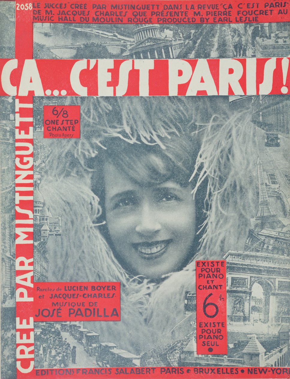Ca ... Cest Paris、MistinguettによるScore of Songのカバー、Editions Salabertがパリで発行、1926年 作： フランス語学校