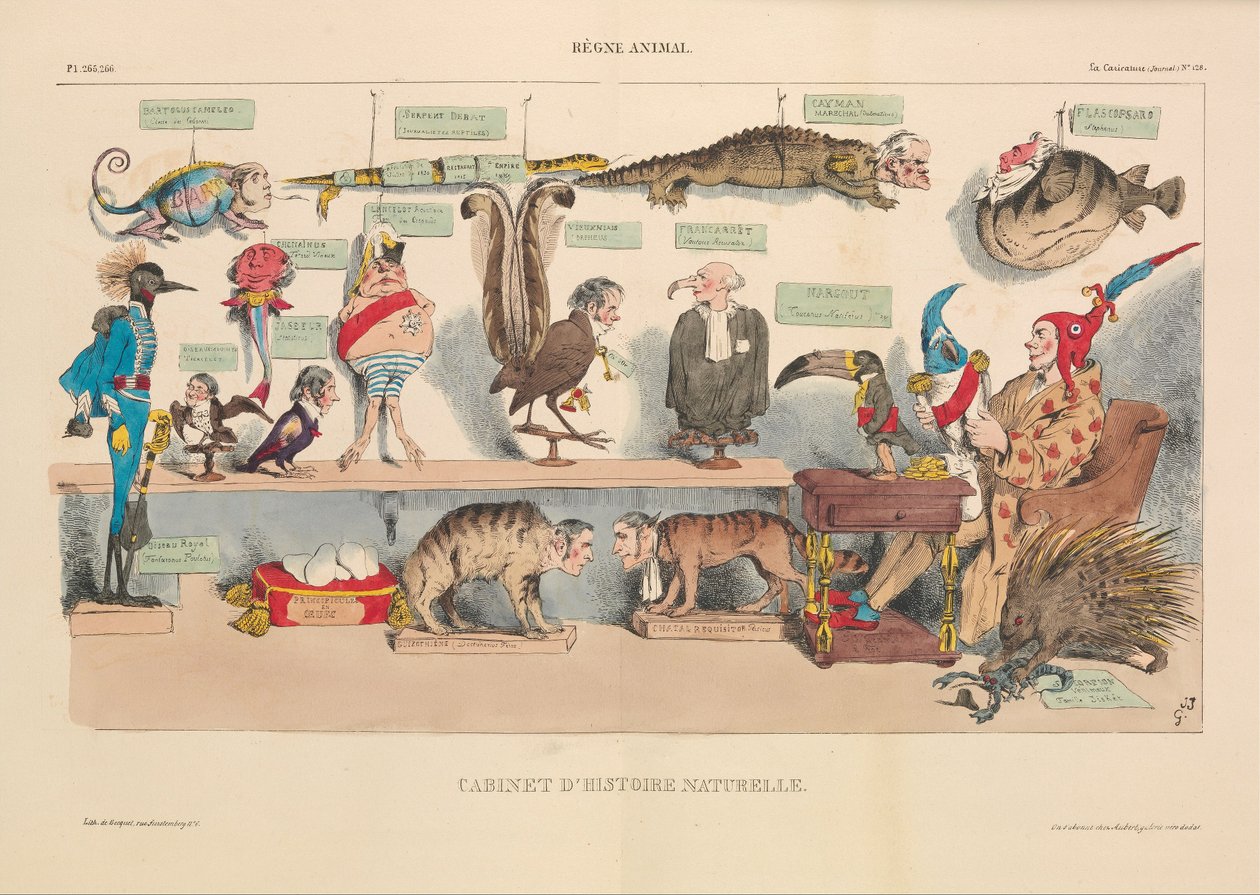 La CaricatureのパブのキャビネットdHistoire Naturelle。 1833（ハンドリトグラフ） 作： フランス語学校