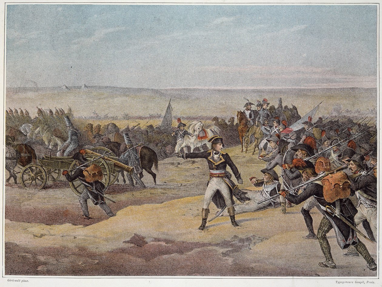 エジプト遠征(1798-1801)、東洋の軍隊。砂漠を歩く。1798. 作： フランス語学校