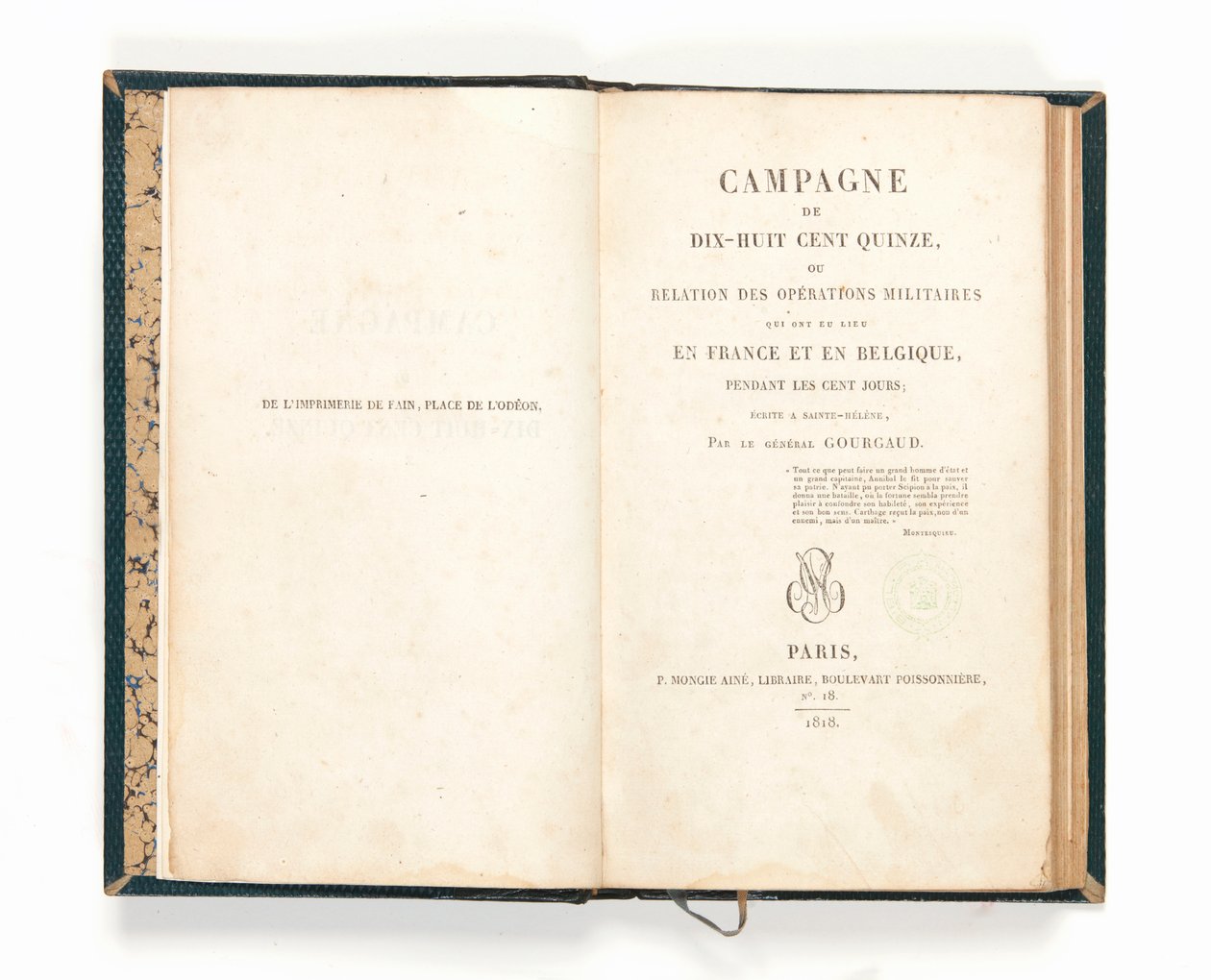 1815年のキャンペーン」、ガスパール・グルゴー作 作： フランス語学校