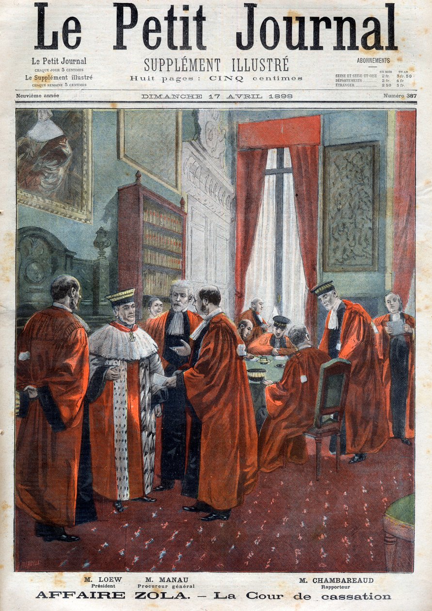 ドレフュス事件-事件中の控訴裁判所、「Le Petit Journal: illustrated Supplement」のイラスト 作： フランス語学校