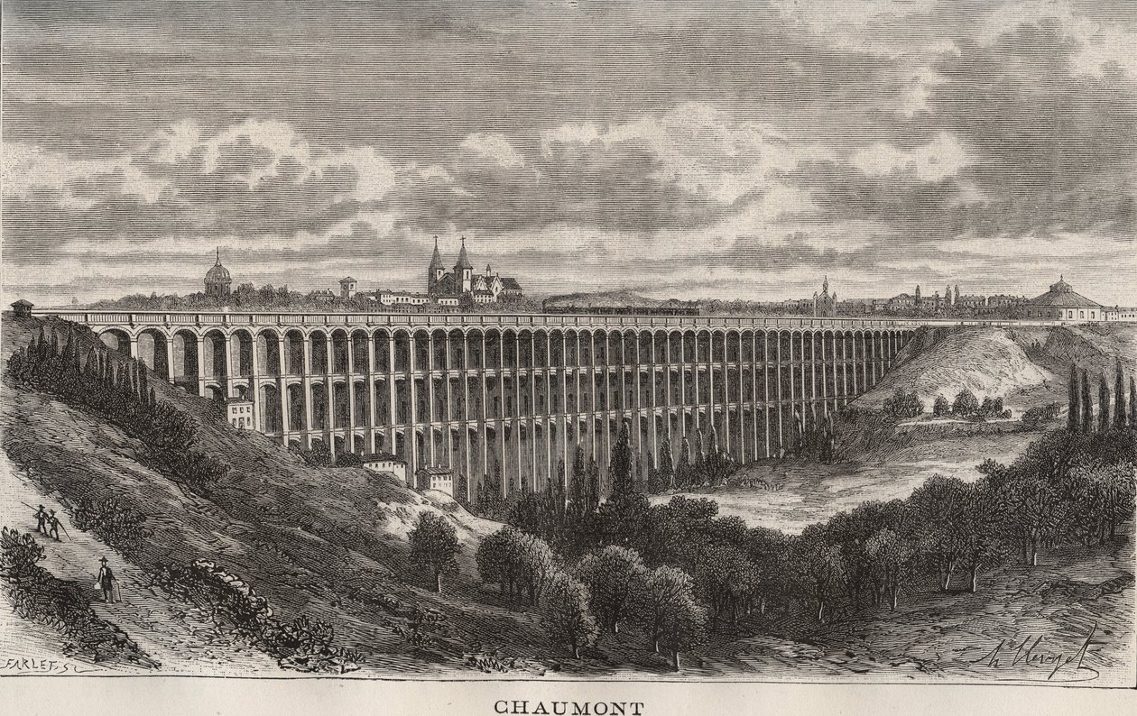 Chaumont - Haute-Marne - V.A. Malt-Brown著「La France illustree: geographie, histoire, administration statistique」に掲載された彫刻。 作： フランス語学校