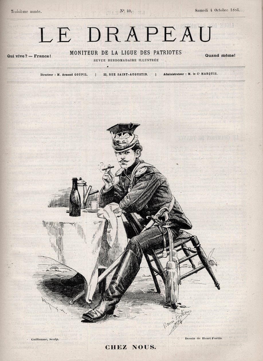 Chez Nus - 「The Flag - Monitor of the League of Patriotes」の表紙 - 10月4日 作： フランス語学校
