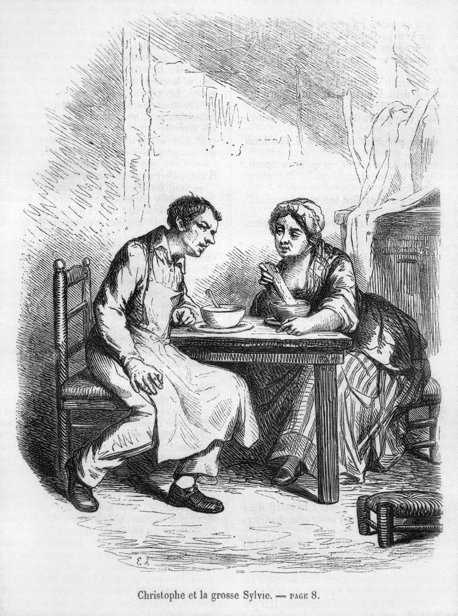 クリストフとファットシルヴィ、オノレドゥバルザック（1799-1850）による「ルペレゴリオ」のイラスト 作： フランス語学校