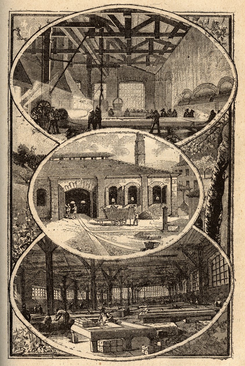 Cirey-sur-Vezouze (Meurthe-et-Moselle) - MANUFACTURE DES GLACES - "PATRIE" の刻印 - DESCRIPTION PECTUREQUIREE DE LA FRANCE EN 6 VOLUES BY LUCIEN HUARD - 19世紀末 作： フランス語学校