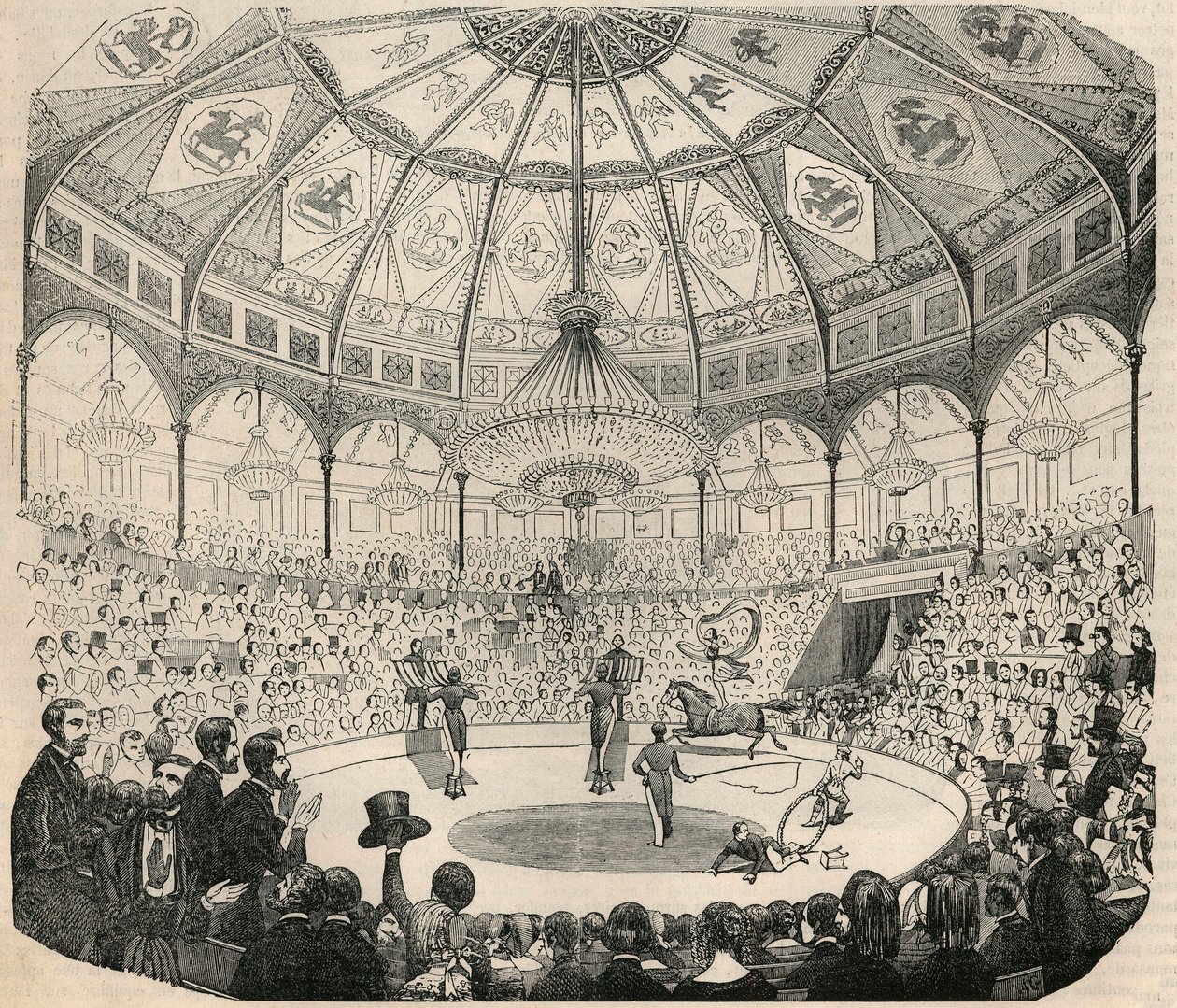 19世紀のシャンゼリゼ国立シルク - Edmond Texier 1852年の "Tableau-de-Paris "に掲載された図版 作： フランス語学校