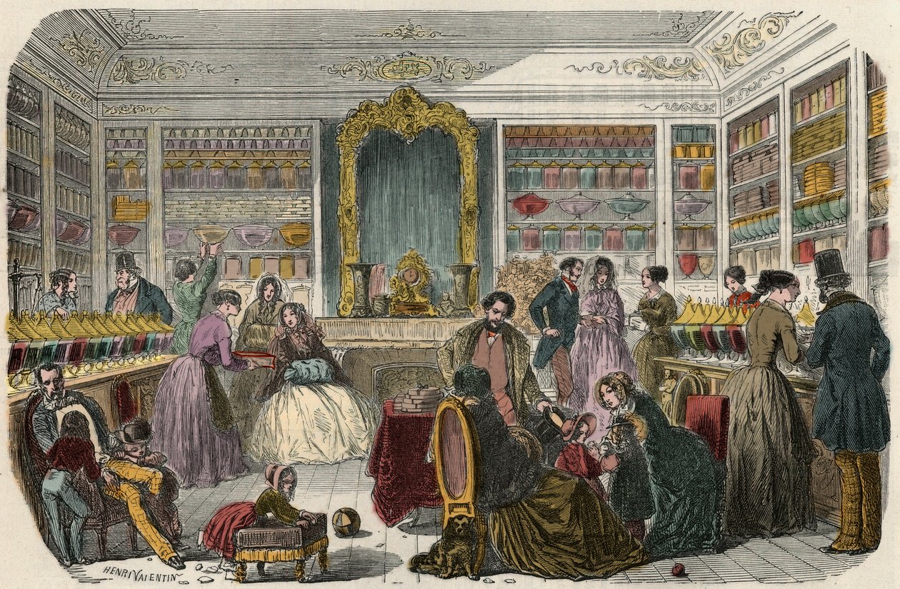 19世紀のパリの洋菓子店 - Edmond Texier 1852年の「Tableau-de-Paris」に掲載された図版 作： フランス語学校