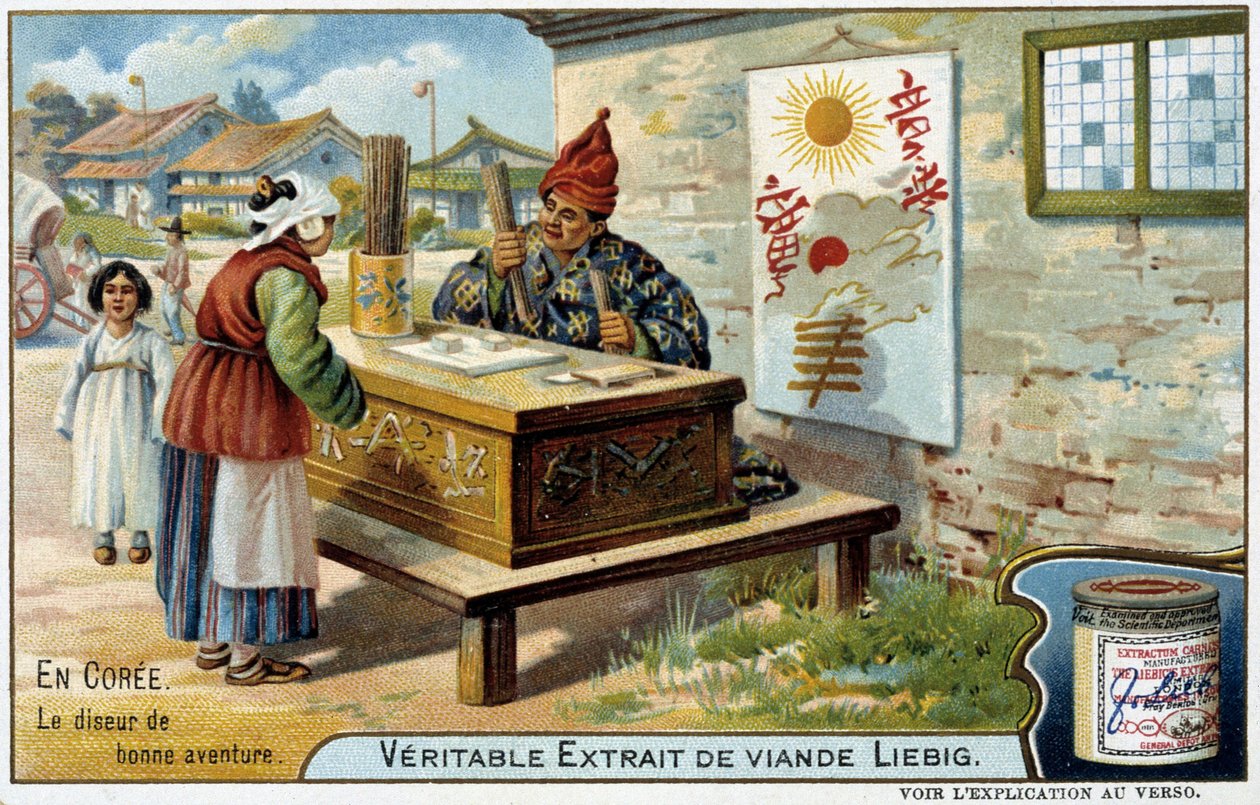 Koreas: the fortune teller - chrome.Liébig, v.1900 作： フランス語学校