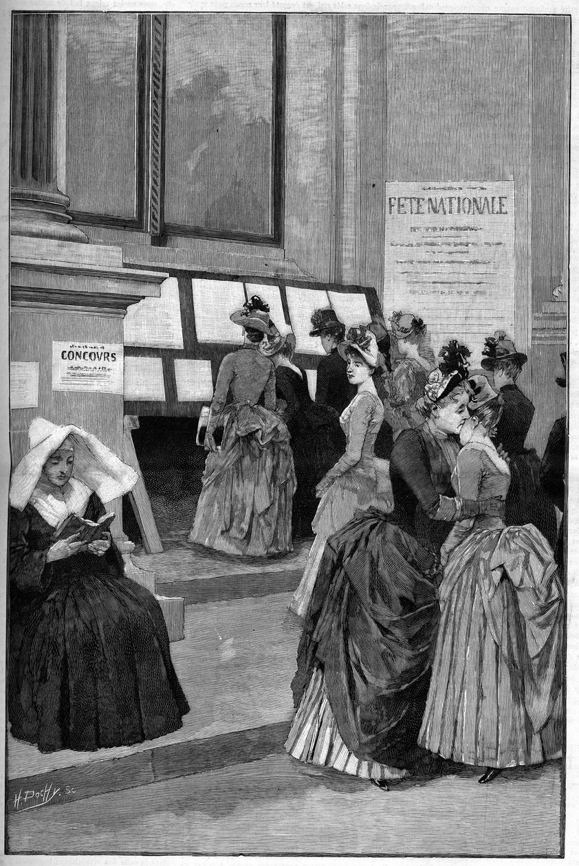 チュイルリーの中庭。1887年、パリのホテル・ド・ヴィルで行われた若い女性のための入学試験の結果です。 作： フランス語学校