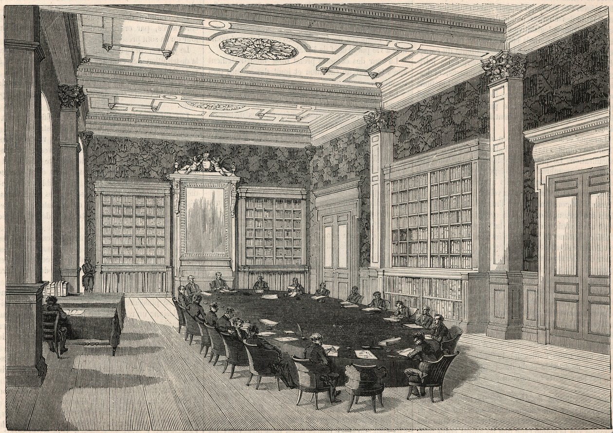 監査役会-図書館と会議室-Edmond Texier 1852年の "Tableau-de-Paris "に掲載された図版 作： フランス語学校