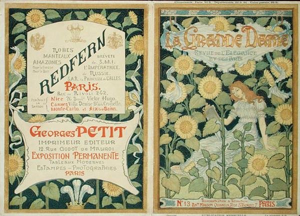 La Grande Dame」の表紙デザイン、1890年代頃（カラーリトグラフ 作： フランス語学校