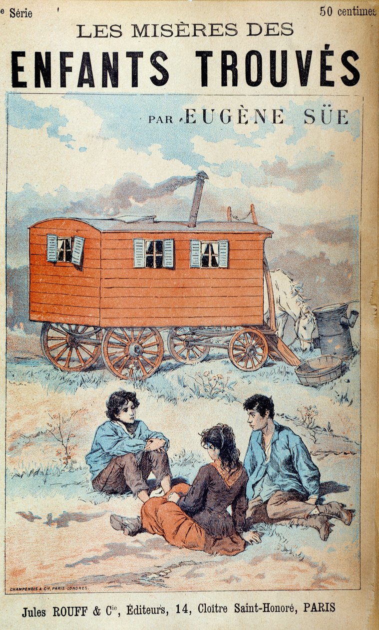 ユージン・スーの著書 "Les miseres des enfants found "の表紙。 作： フランス語学校