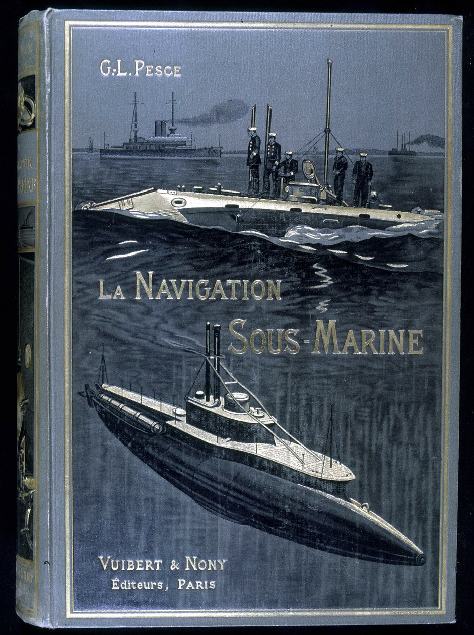 La navigation sous-marine"(Pesce著)の表紙。Vuibert 作： フランス語学校