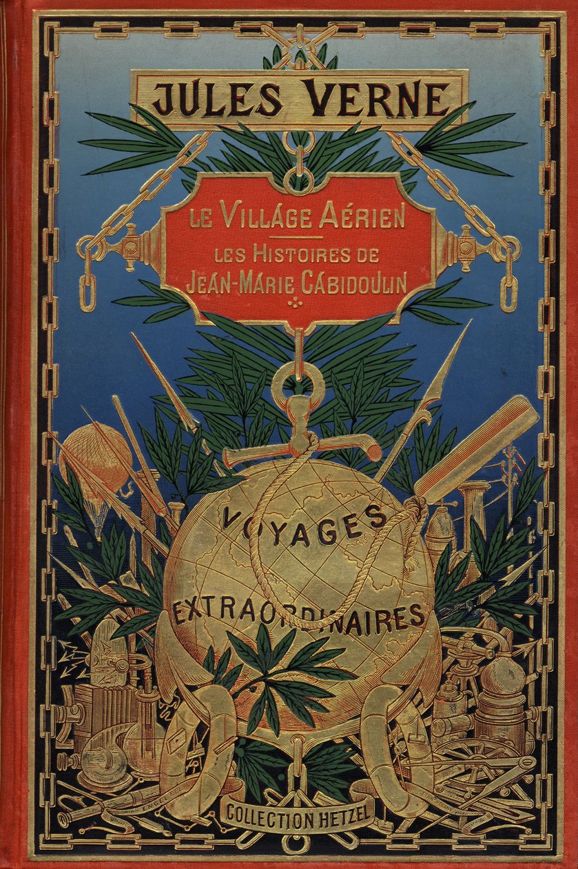 1901年、ジュール・ヴェルヌ著『空中村』の表紙（印刷物） 作： フランス語学校