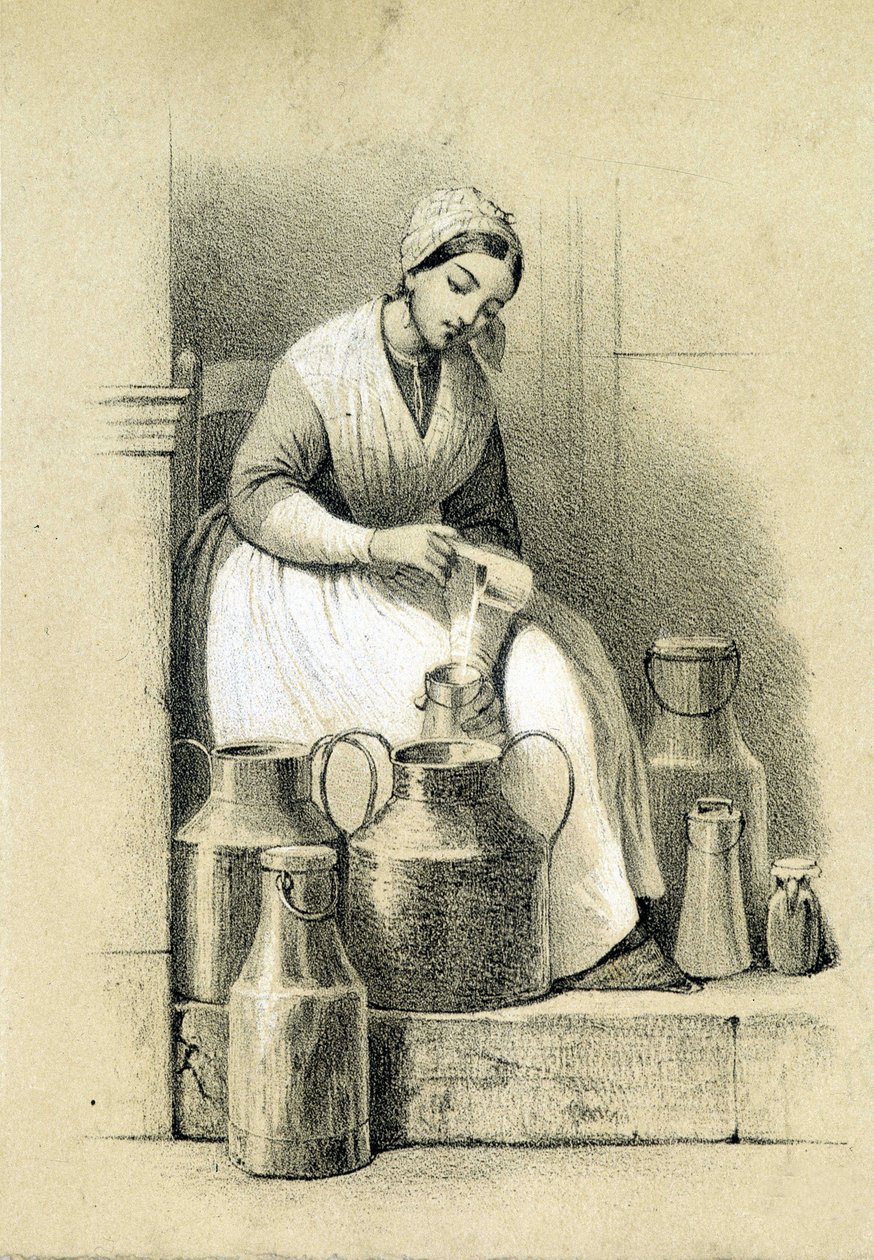 乳製品、フランス、v.1855 作： フランス語学校