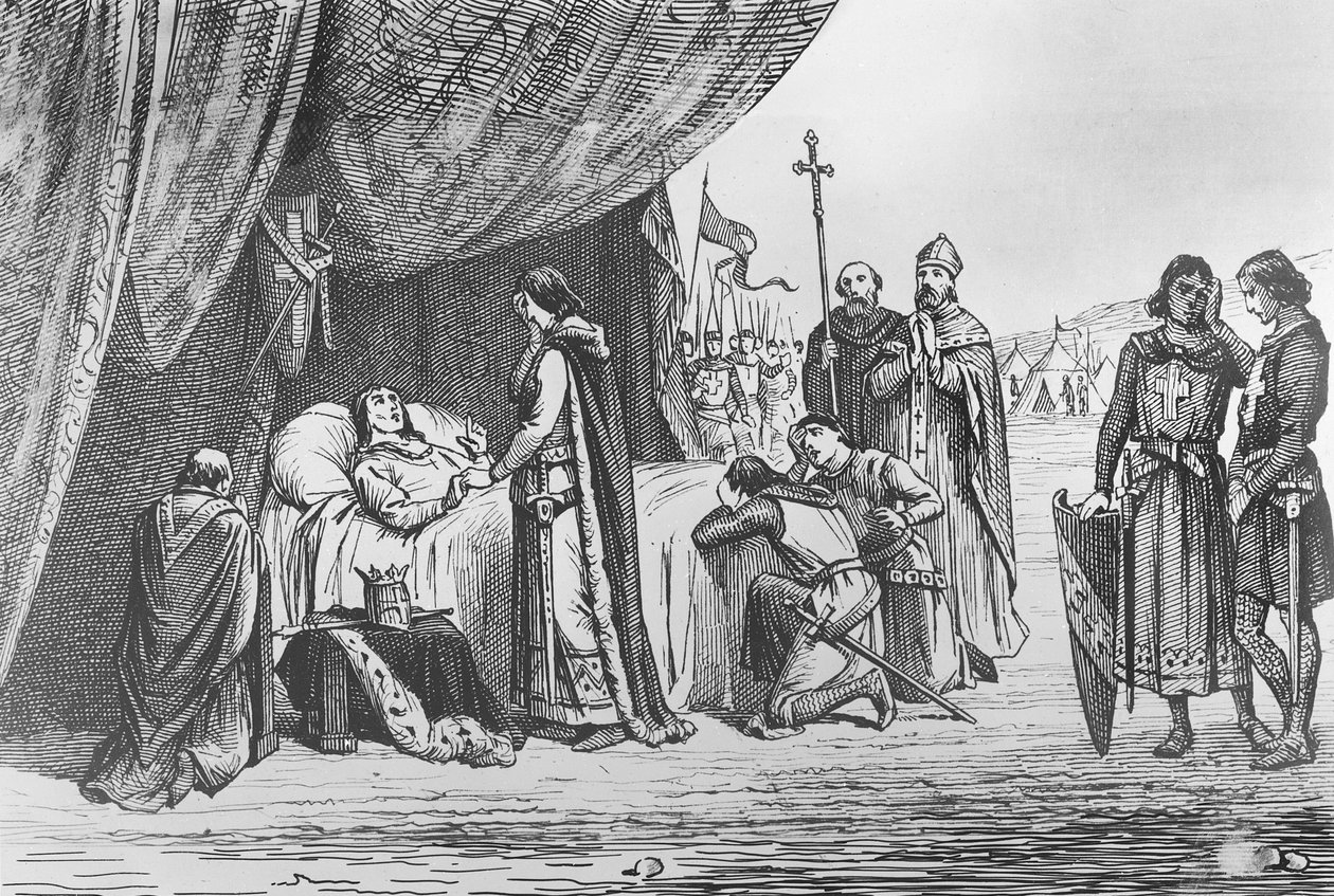 1270年のルイ9世の死（エングレービング 作： フランス語学校