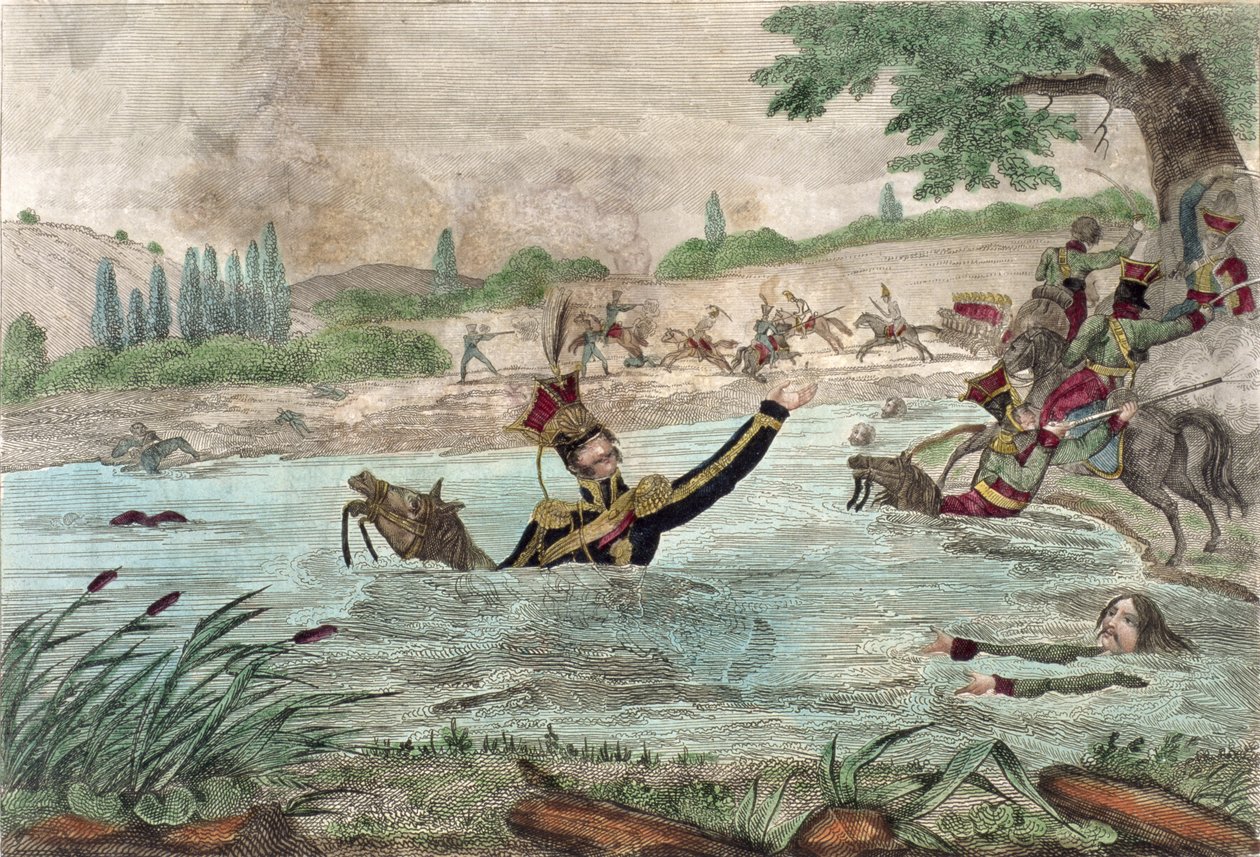 1813年、エルステラ川でのジョセフポニアトフスキー王子（1763-1813）の死 作： フランス語学校