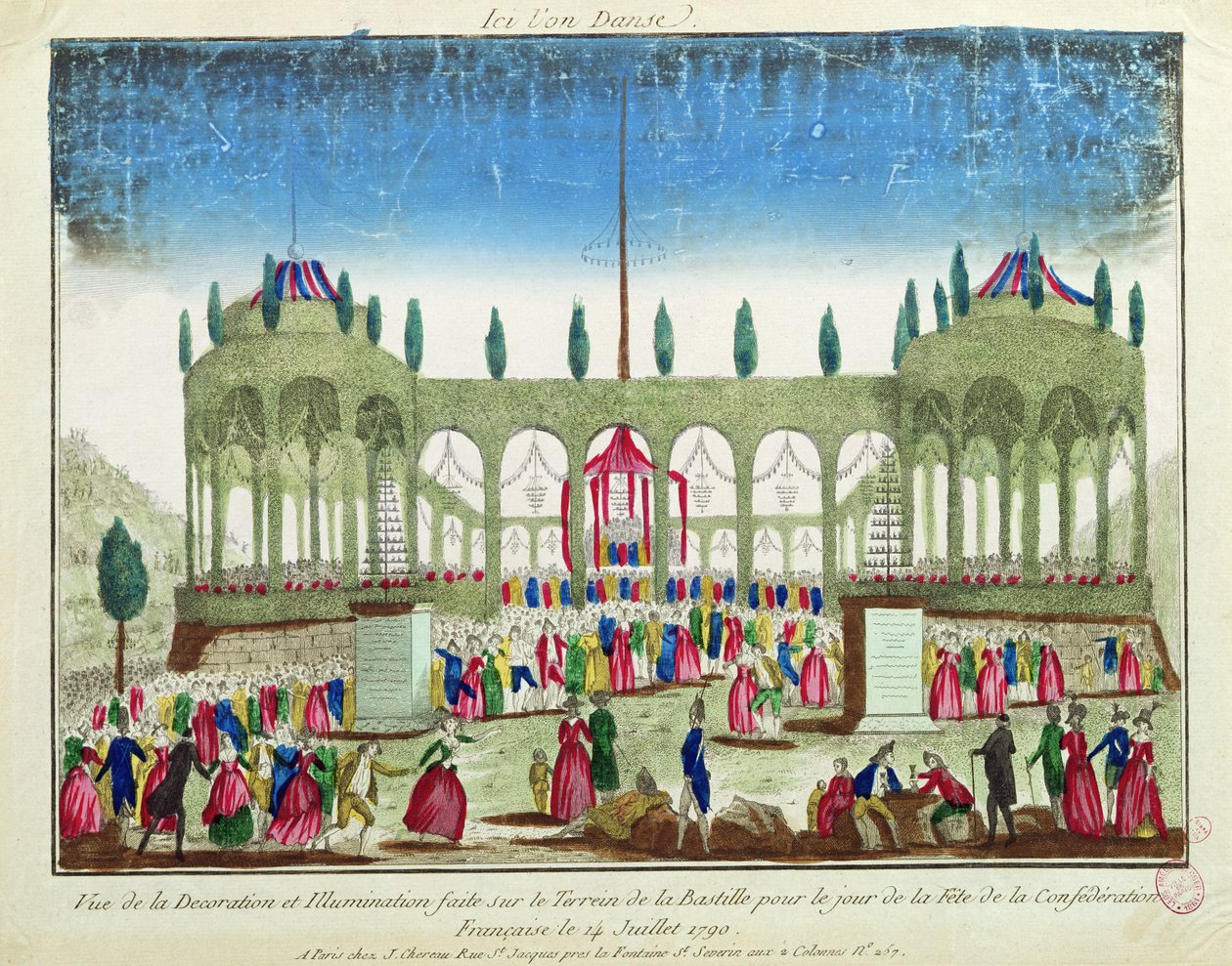 連邦の祭典のためのバスティーユの装飾と照明、1790年7月14日 作： フランス語学校